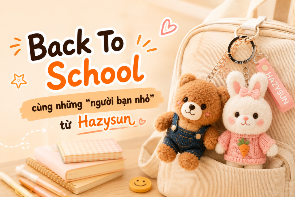 Back To School cùng những người bạn nhỏ từ Hazysun với móc khóa gấu bông dễ thương